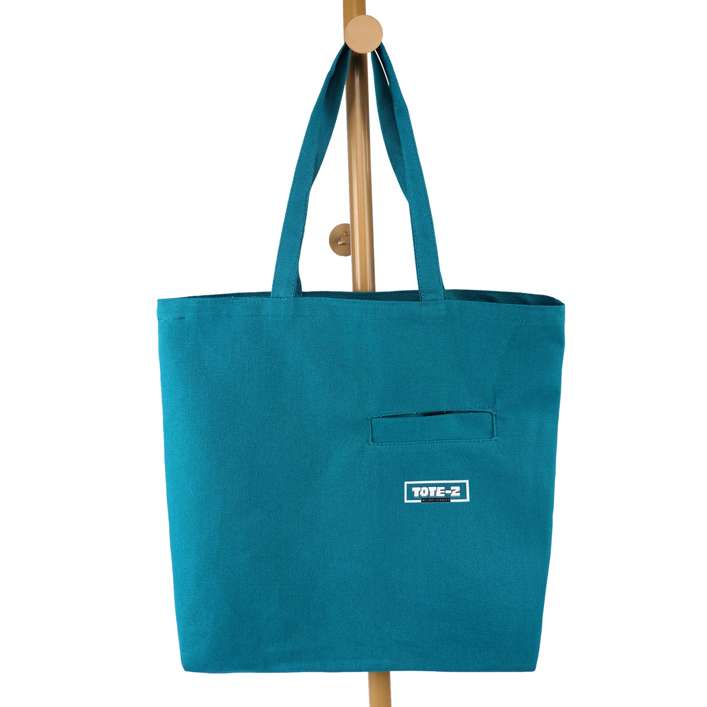 Z Front Pocket Tote - Teal Green Multipurpose Unisex Tote Bag for Daily Carry, Travel, Shopping, Storage and Everyday Essentials with Durable Design
