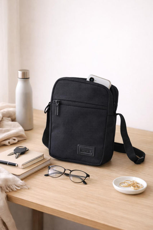 Z Mini Sling - Carbon Black Multipurpose Unisex Tote Bag for Daily Carry, Travel, Storage and Everyday Essentials with Durable Design