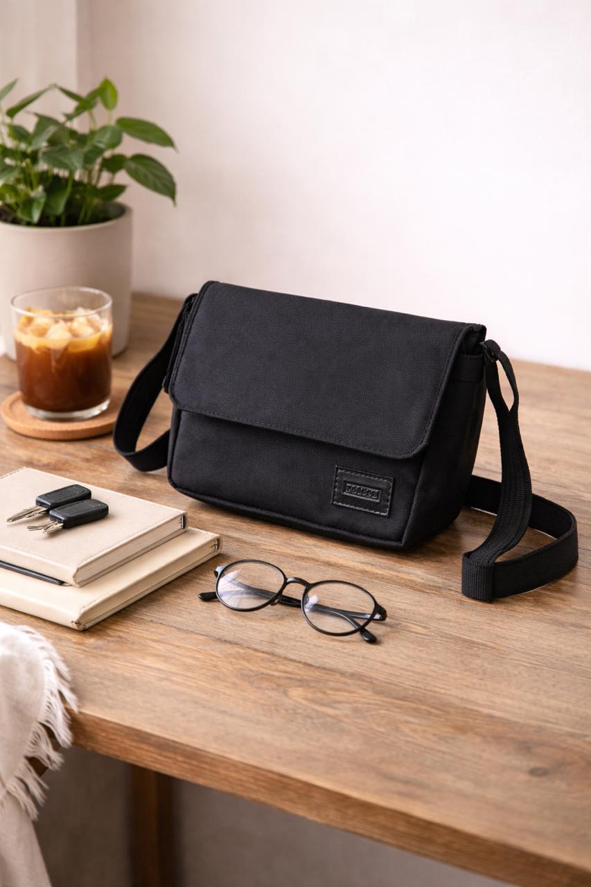Z Compact Sling - Carbon Black Multipurpose Unisex Tote Bag for Daily Carry, Travel, Storage and Everyday Essentials with Durable Design