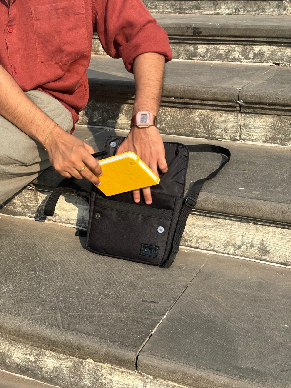 Z Compact Sling - Carbon Black Multipurpose Unisex Tote Bag for Daily Carry, Travel, Storage and Everyday Essentials with Durable Design