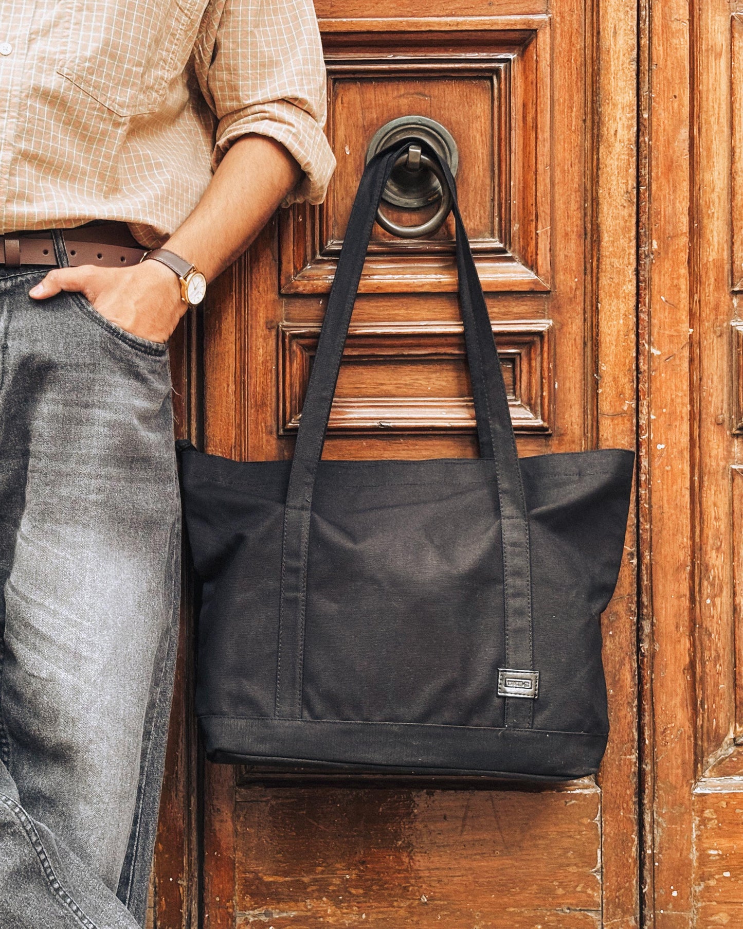 Z Carryall Tote - Jet Black Multipurpose Unisex Tote Bag for Daily Carry, Shopping, Travel, Storage and Everyday Essentials with Durable Design
