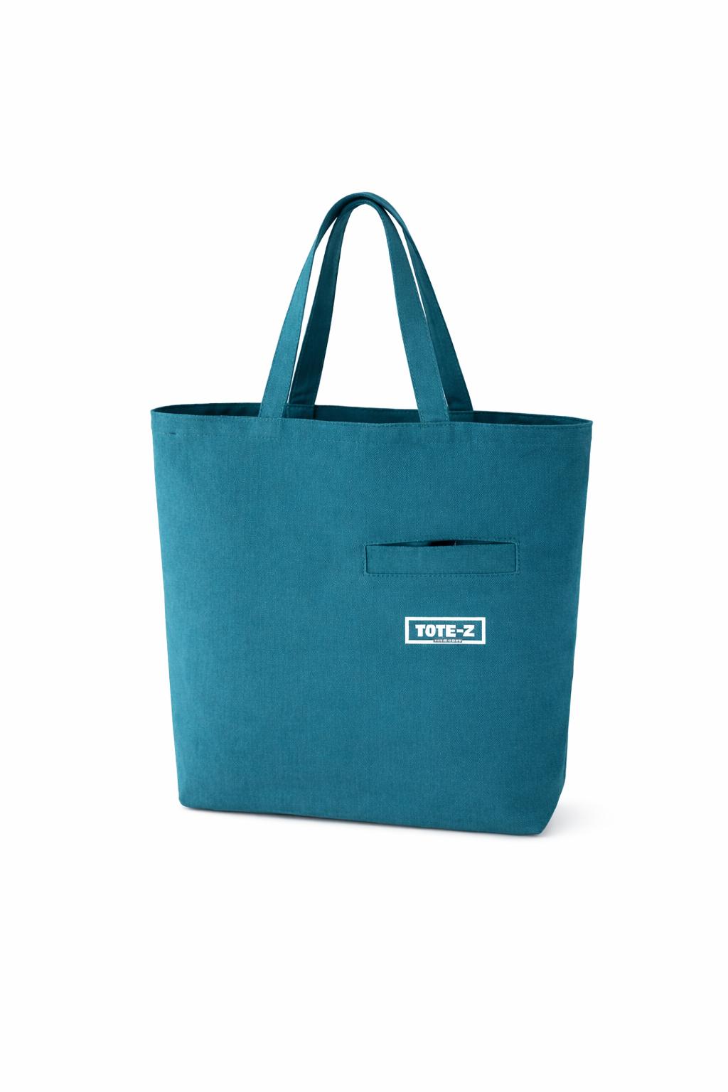 Z Front Pocket Tote - Teal Green Multipurpose Unisex Tote Bag for Daily Carry, Travel, Shopping, Storage and Everyday Essentials with Durable Design