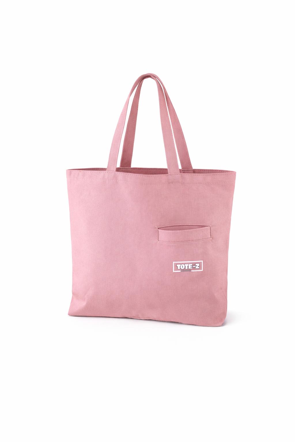 Z Front Pocket Tote - Dusty Rose Multipurpose Unisex Tote Bag for Daily Carry, Travel, Shopping, Storage and Everyday Essentials with Durable Design