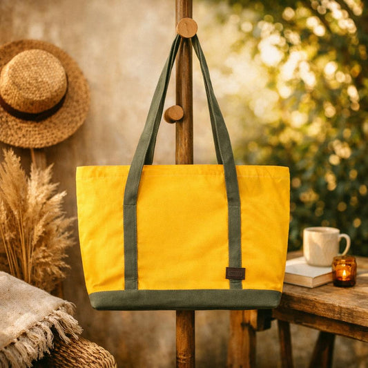 Z Carryall Tote - Golden Yellow Multipurpose Unisex Tote Bag for Daily Carry, Shopping, Travel, Storage and Everyday Essentials with Durable Design